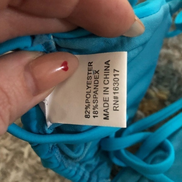 Princess Polly Tayla Blue Triangle Halter Bikini 4 - Picture 6 of 8